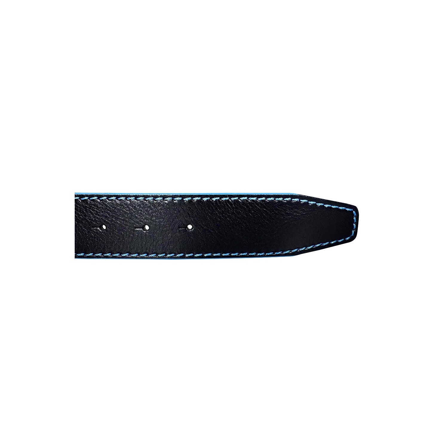 Ceinture Ninamarina Réversible - Signature Bleue - Cuir Veau Premium Accueil
