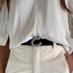 Ceinture reversible bi-color Ninamarina rouge/noir Accueil