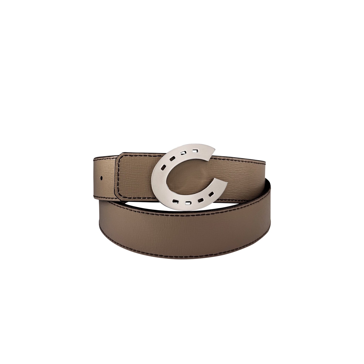 Ceinture reversible bi-color Ninamarina taupe/brun espresso Ceintures