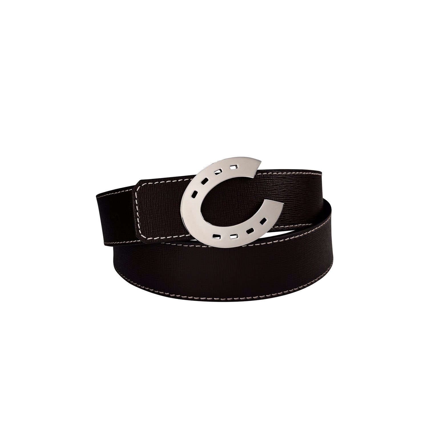 Ceinture reversible bi-color Ninamarina taupe/brun espresso Ceintures