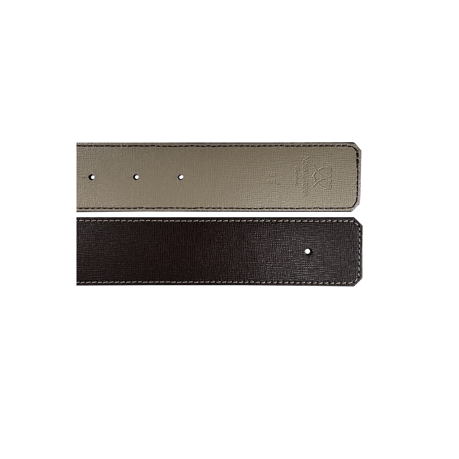 Ceinture reversible bi-color Ninamarina taupe/brun espresso Accueil