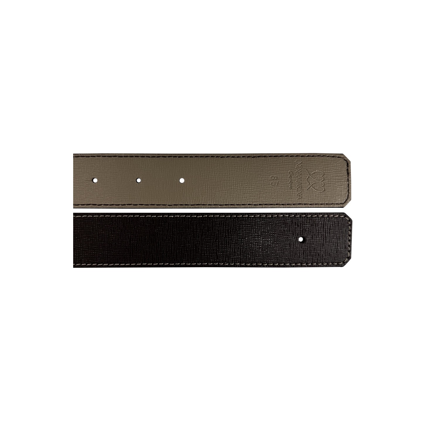 Ceinture reversible bi-color Ninamarina taupe/brun espresso Ceintures