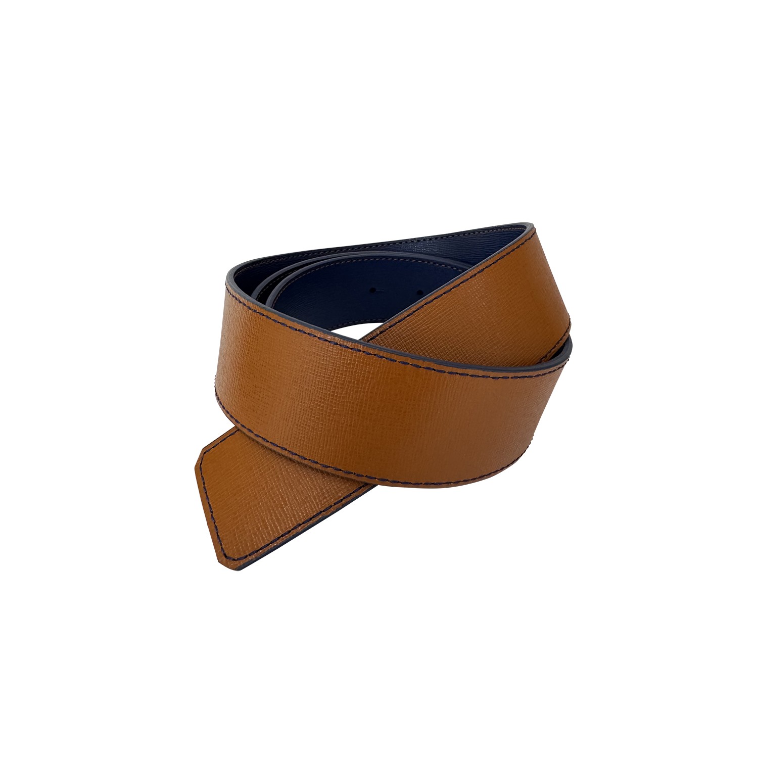 Ceinture reversible bi-color Ninamarina bleu/camel Ceintures