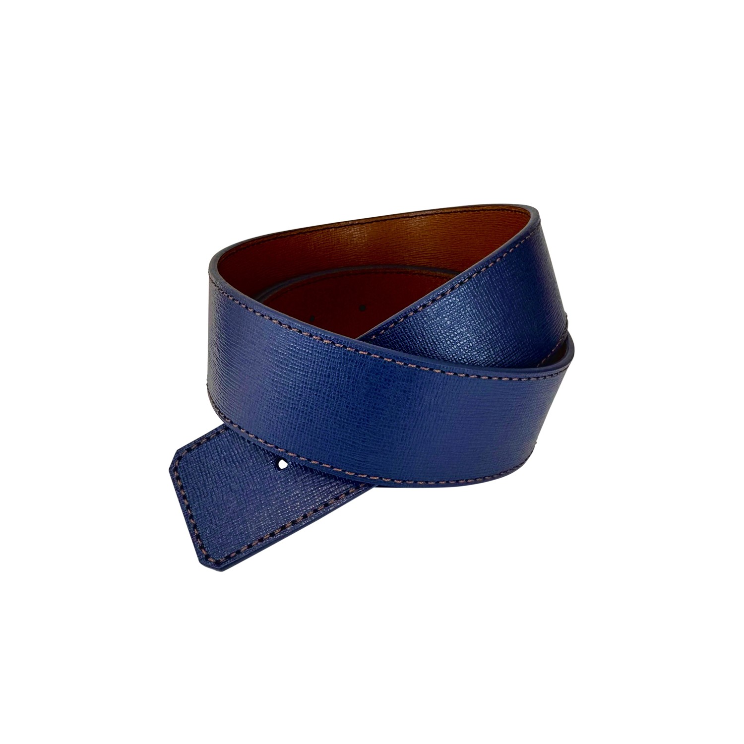 Ceinture reversible bi-color Ninamarina bleu/camel Ceintures