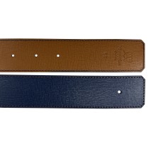 Ceinture reversible bi-color Ninamarina bleu/camel Ceintures