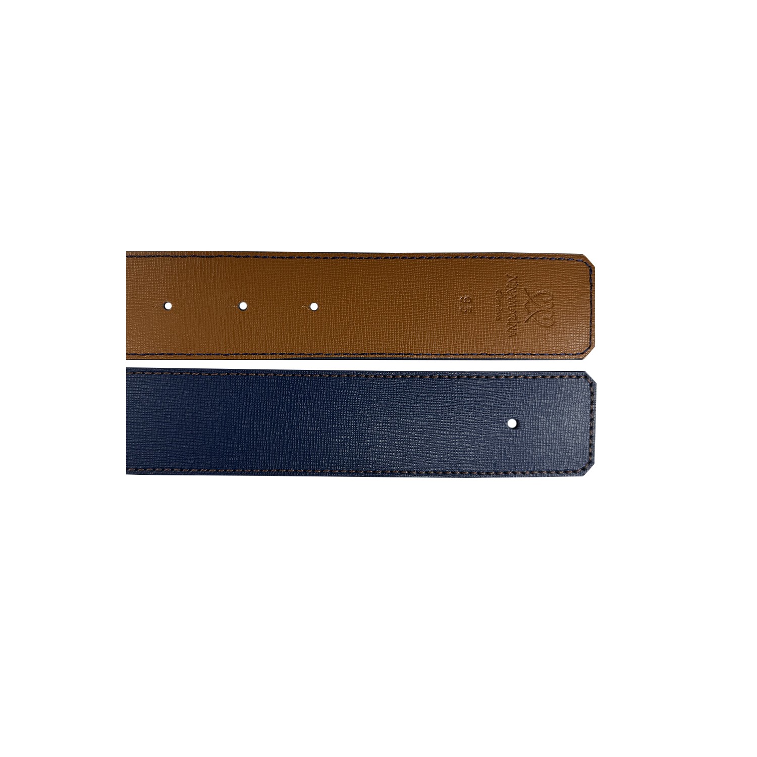 Ceinture reversible bi-color Ninamarina bleu/camel Ceintures