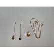 Boucle d'oreille et pendentif or rouge - diamants et perles fine de Tahiti Bijoux personnalisés