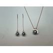 Boucle d'oreille et pendentif or rouge - diamants et perles fine de Tahiti Bijoux personnalisés