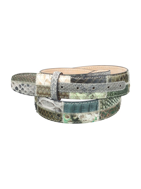 Ceinture en peau de python patchwork Ceintures