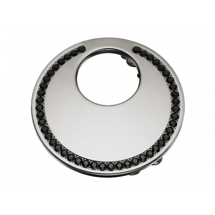 Boucle de ceinture Lune ronde, aspect or jaune avec Swarovski Cry diamant
