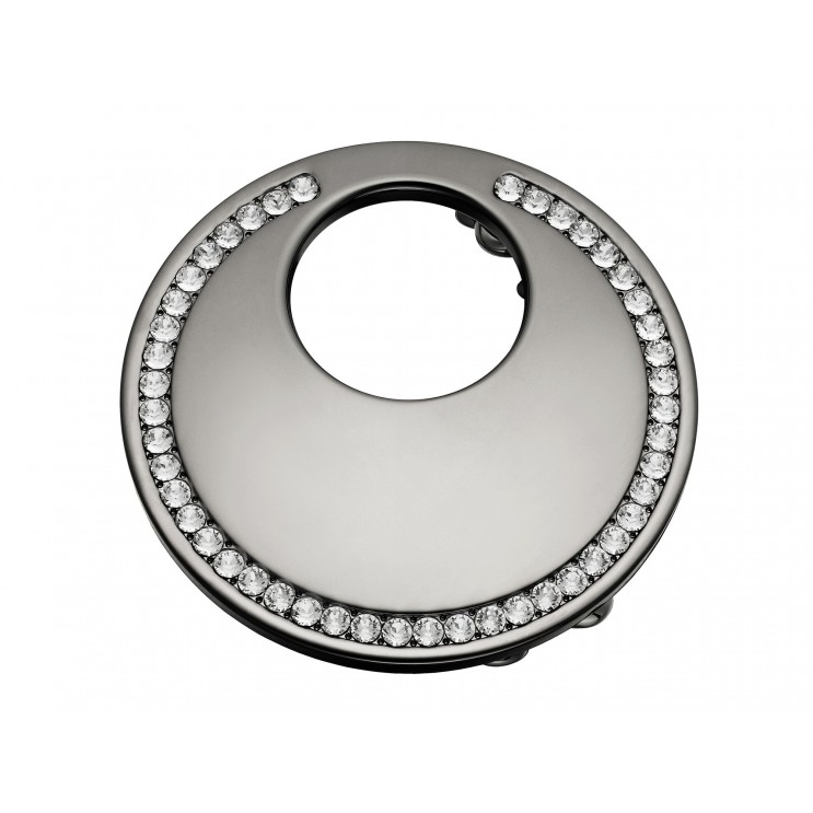 Boucle de ceinture Lune ronde, aspect or jaune avec Swarovski Cry diamant