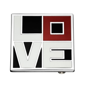 Boucle de Ceinture Love Carrée Émail Tricolore - Art Décoratif Boucles de ceintures