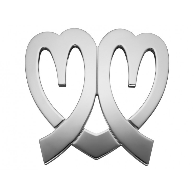 Boucle de ceinture Coeurs Ninamarina, aspect or blanc