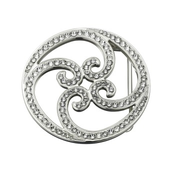 Boucle de Ceinture Spirale Swarovski - 122 Cristaux - Artisanat Italien Boucles de ceintures
