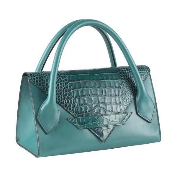 Sac à Main Enveloppe C5 Cuir et Croco imprimé Accueil