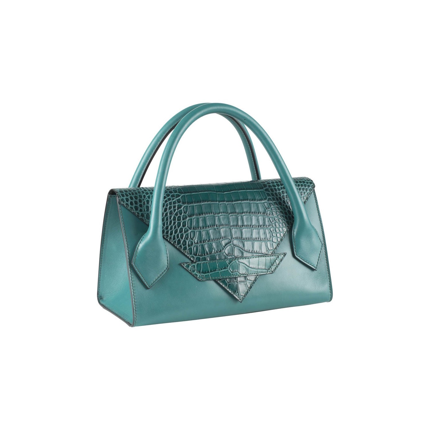 Sac à Main C5 Cuir et Croco - Bi-matière Exclusive Accueil