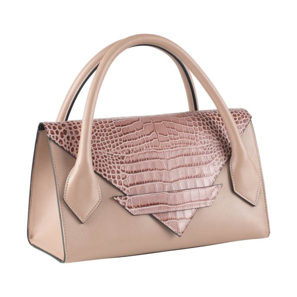 Sac à Main C5 Cuir et Croco - Bi-matière Exclusive Accueil