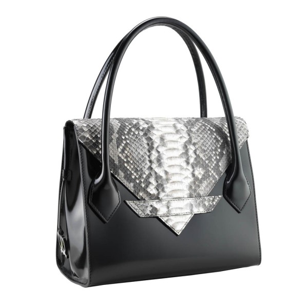 Sac à Main C4 Cuir Python Véritable Medium - Pièces Uniques Accueil