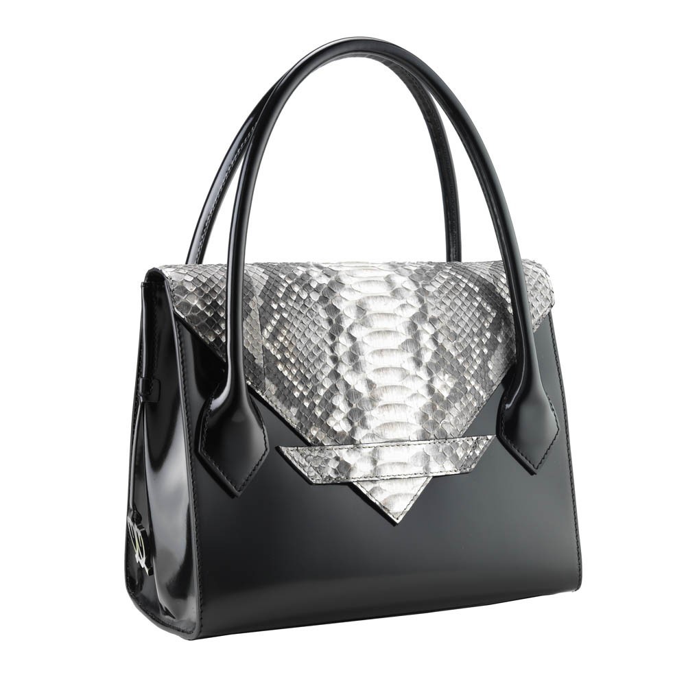 Sac à Main C4 Cuir Python Véritable - Pièces Uniques Accueil