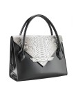 Sac à main C3 : Cuir noir et Python véritable Sacs C3