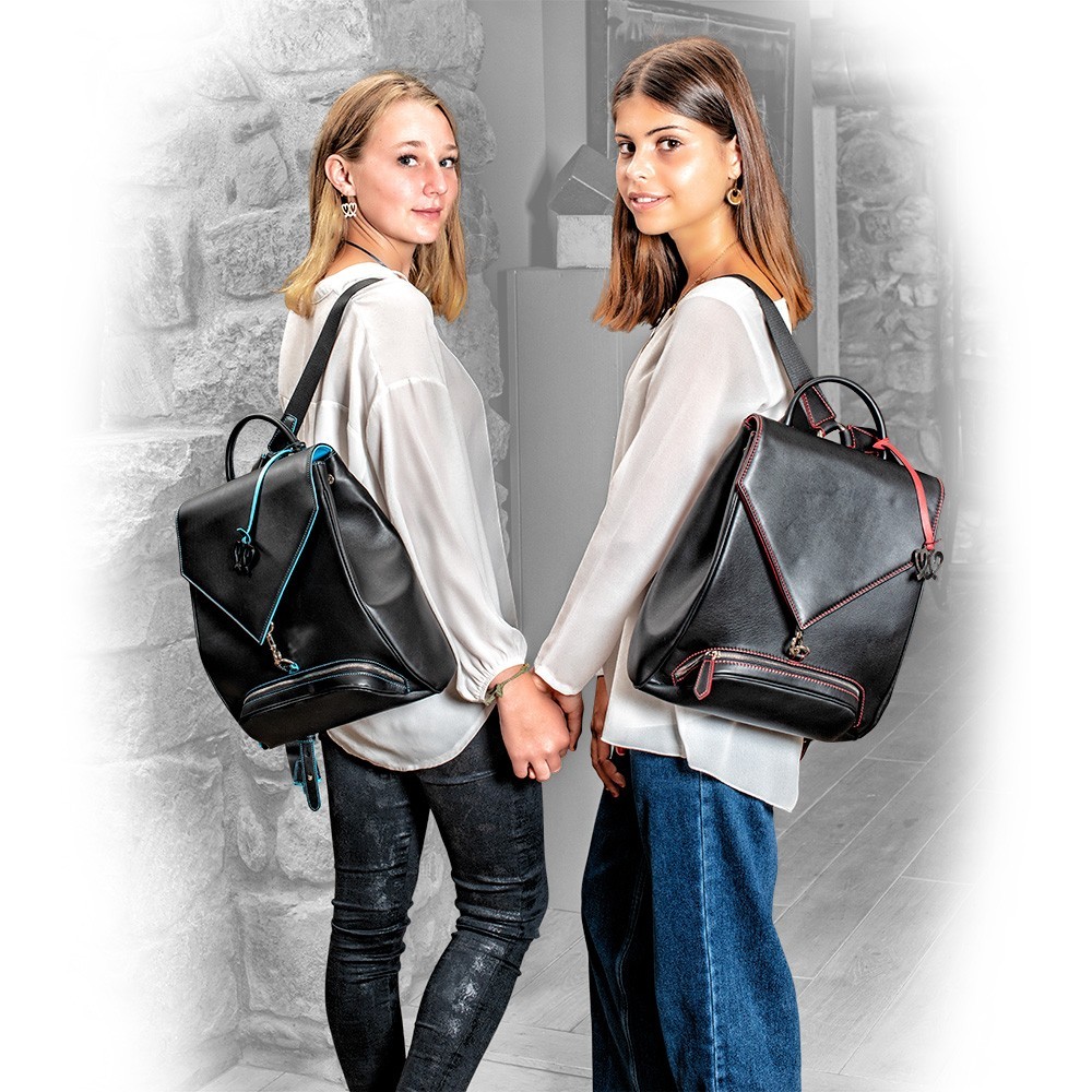 Sac à dos en cuir Noir Signature Ninamarina Sacs à dos