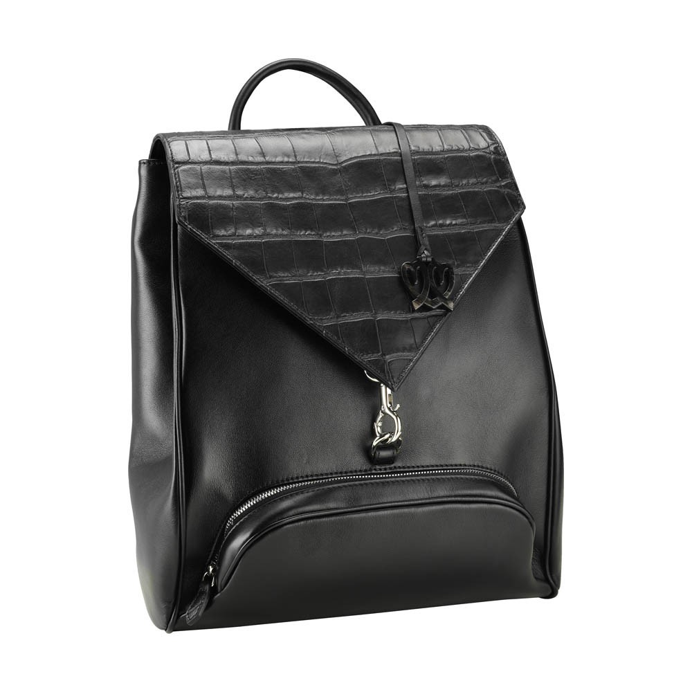 Sac à dos cuir lisse et croco Accueil