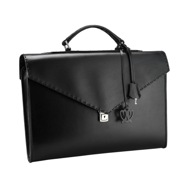 Porte-Documents C2 Cuir Lisse Noir Accueil