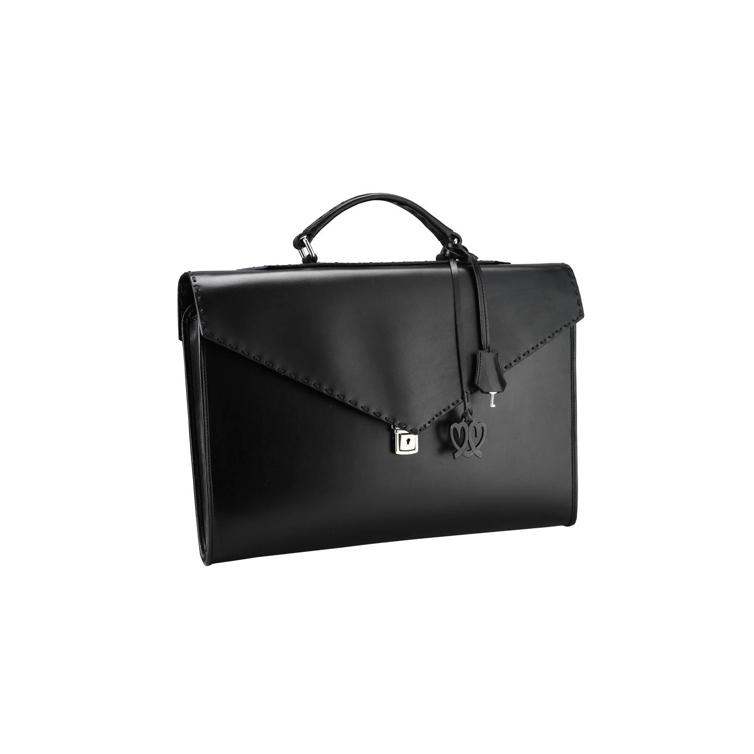 Porte-Documents C2 Cuir Lisse Noir - Version Épurée Accueil