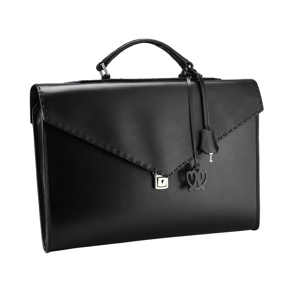 Porte-Documents C2 Cuir Lisse Noir Accueil