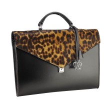 Porte Documents C2 Cuir Brun Espresso Poulain Léopard 13" Accueil