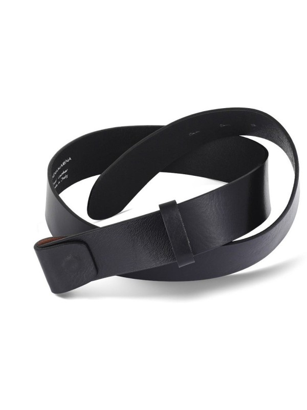 Ceinture Ninamarina en cuir lisse noir