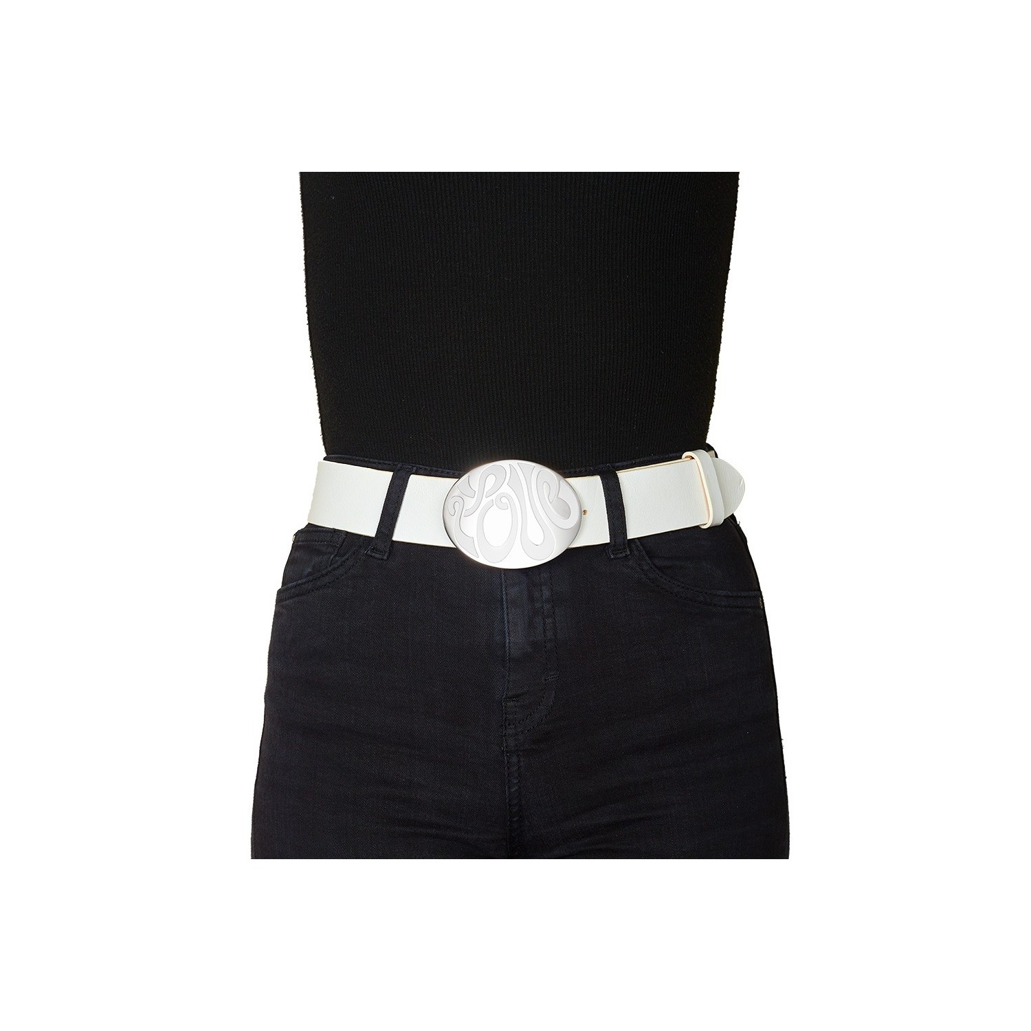 Ceinture en Cuir Lisse Premium Accueil