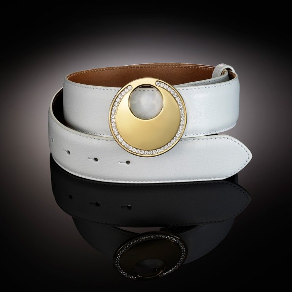 Boucle de Ceinture Lune Ronde - Or & Cristaux Swarovski Boucles de ceintures