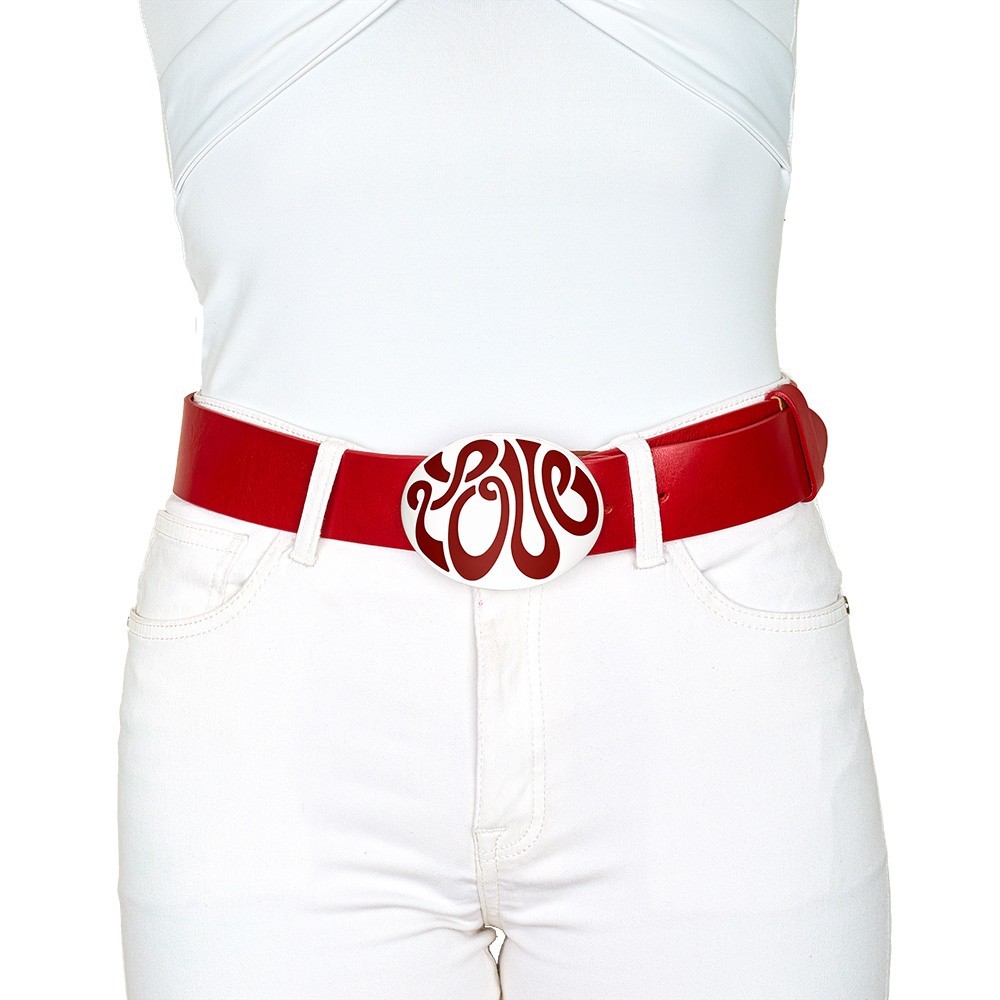 Boucle de Ceinture Love Artistique - Émail et Métal Boucles de ceintures