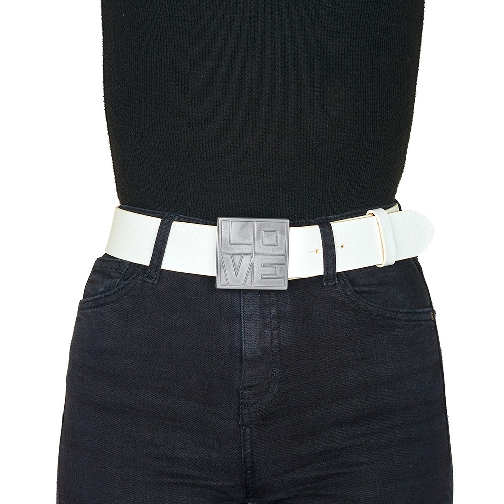 Boucle de Ceinture Love Carrée Zamac - Élégance Industrielle Boucles de ceintures