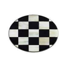 Boucle de Ceinture en Corne Damier Bi-Color Ovale 40mm Boucles de ceintures