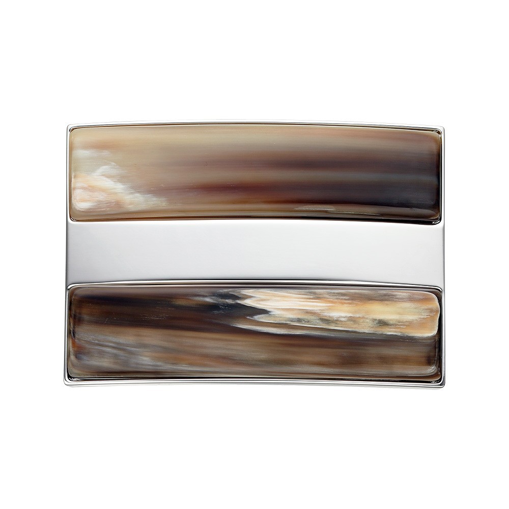 Boucle de Ceinture en Corne Bi-Color Rectangulaire 40mm Boucles de ceintures