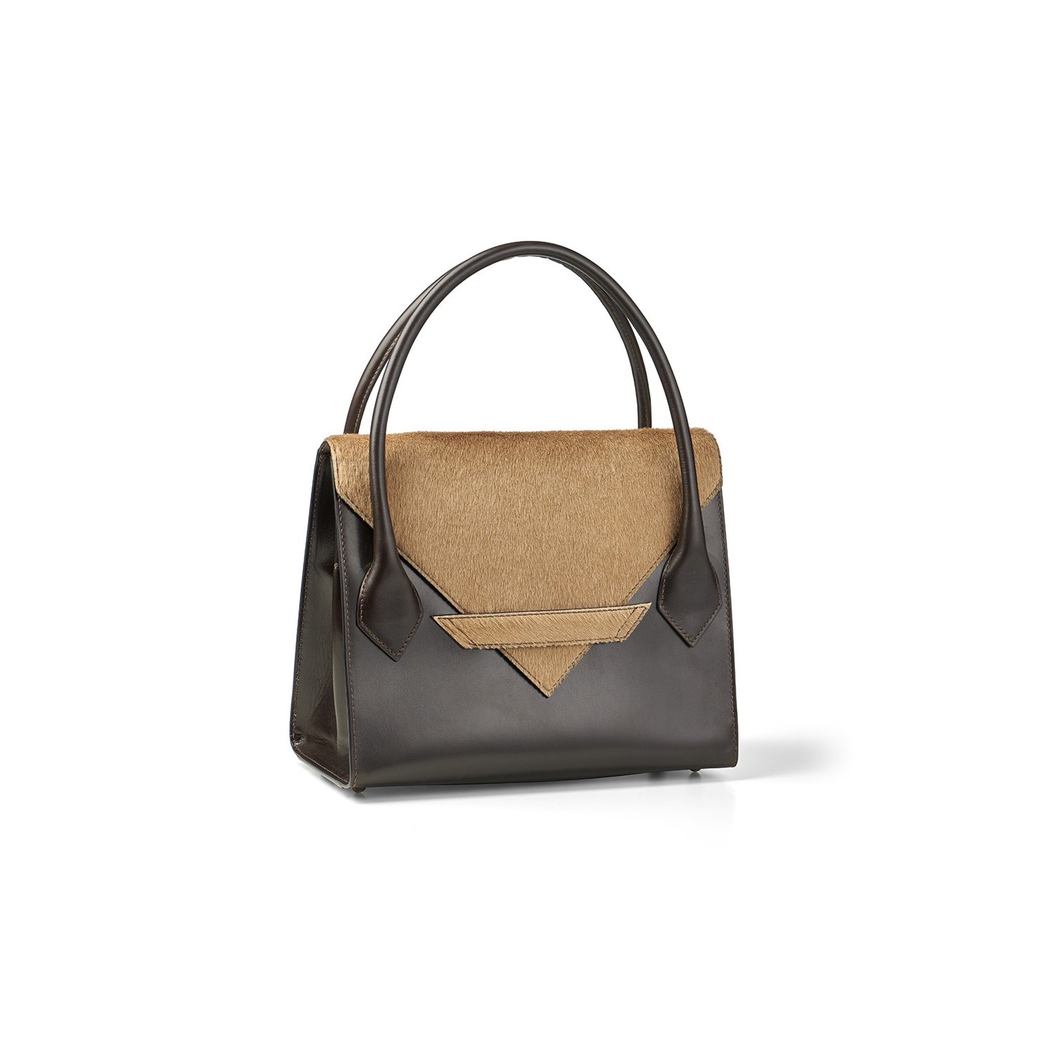 Sac à Main C4 Cuir et Poulain Medium - Bi-matière Sophistiquée Accueil