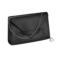 Pochette Enveloppe C6 en Cuir Uni Noir Accueil
