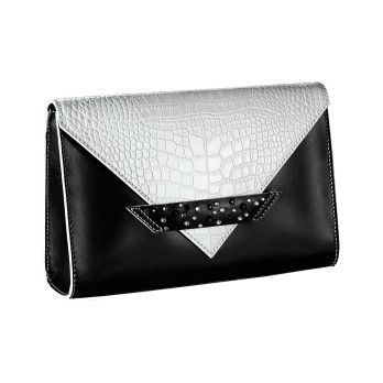 Pochette Enveloppe C6 en Cuir et Croco avec Swarovski Pochettes C6