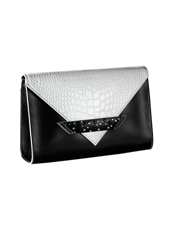 Pochette Enveloppe C6 en cuir et croco avec Swarovski Pochettes C6