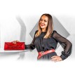 Pochette Enveloppe C6 Cuir Rouge Swarovski - Collection Allongée Accueil