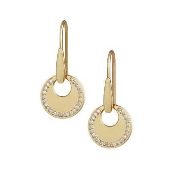 Boucles d'Oreilles Lune Ronde PM Zirconium - Argent 925 - Création Genevoise Accueil