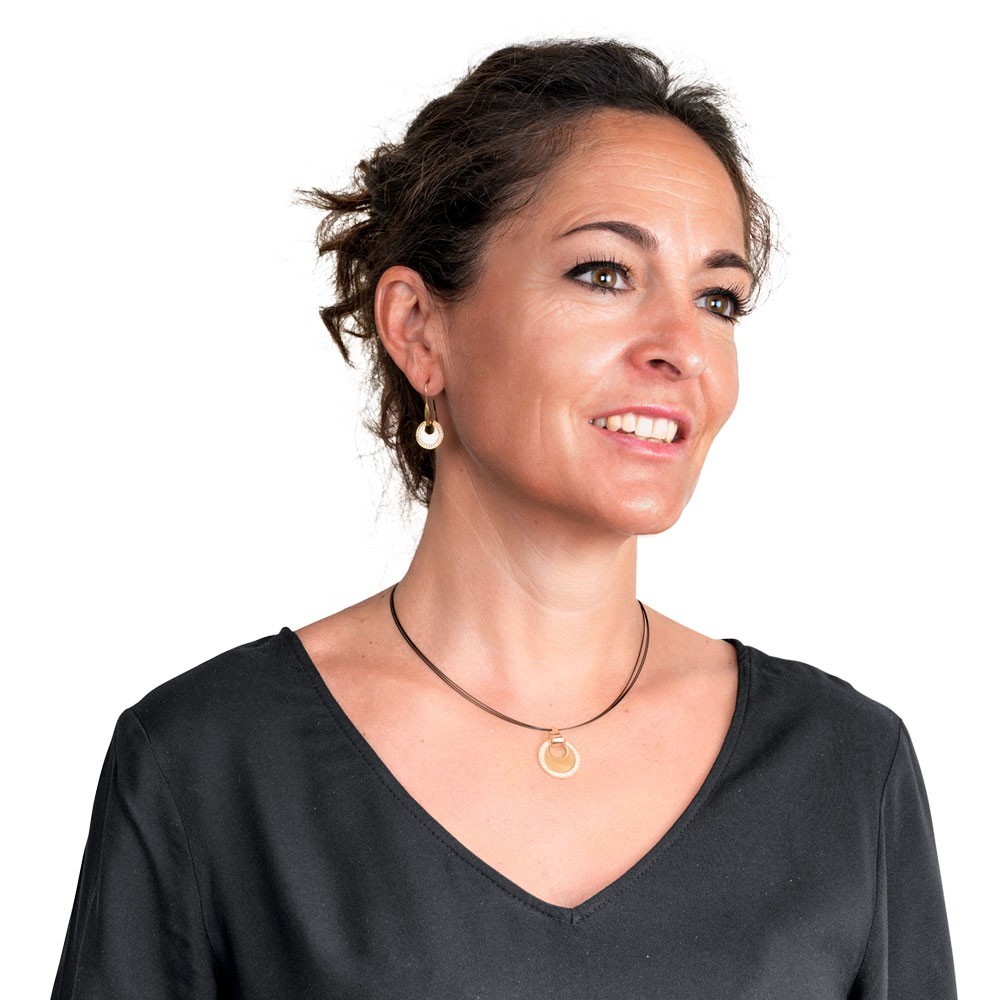 Boucles d'Oreilles Lune Ronde PM Zirconium - Argent 925 - Création Genevoise Boucles d'oreilles