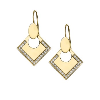 Boucles d'Oreilles Lune Carrée GM Zirconium - Argent 925 - Marina Magnin Accueil