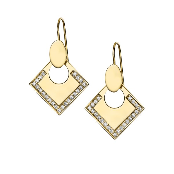 Boucles d'Oreilles Lune Carrée GM Zirconium - Argent 925 - Marina Magnin Accueil