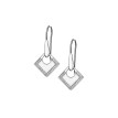 Boucles d'Oreilles Lune Carrée PM Zirconium - Élégance Géométrique Boucles d'oreilles