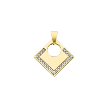 Pendentif Lune Carrée MM Zirconium - Géométrie Équilibrée Pendentifs