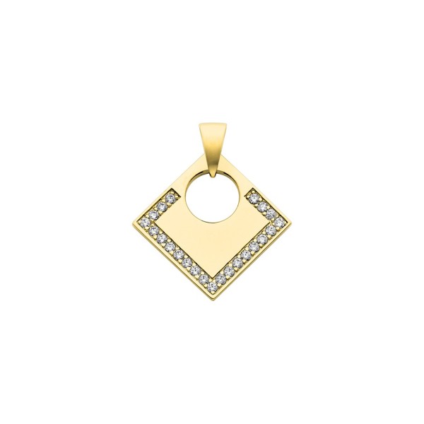 Pendentif Lune Carrée MM Zirconium - Géométrie Équilibrée Pendentifs