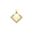 Pendentif Lune Carrée MM Zirconium - Géométrie Équilibrée Pendentifs
